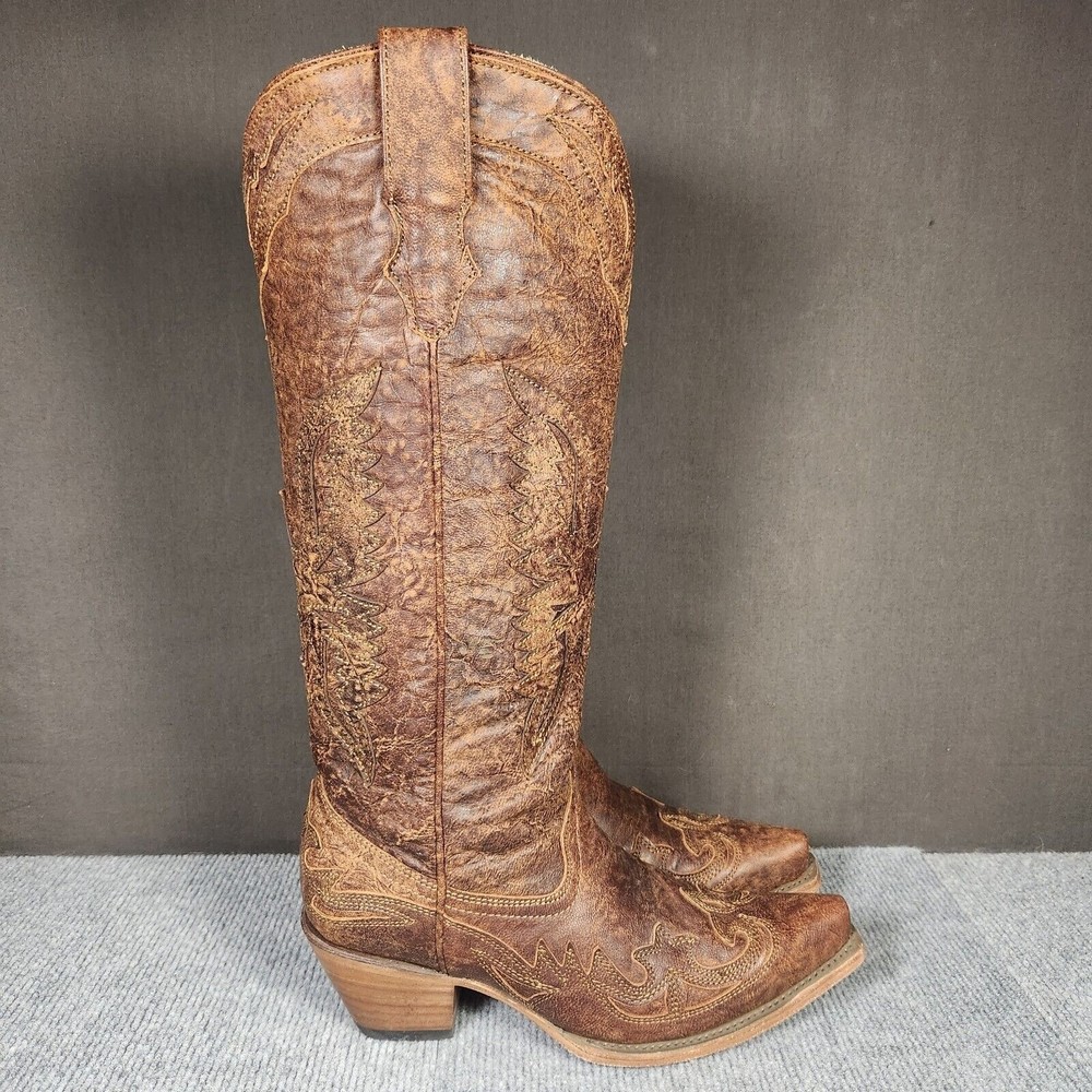 Brown Leather Heeled Boots
